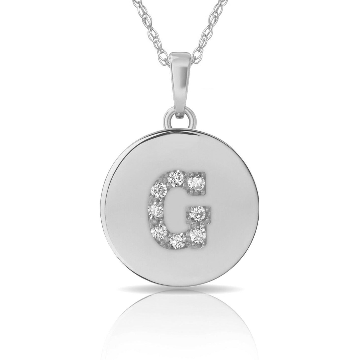 Collana Donna con Letterina Tonda in Argento 925 Rodiato Bloom Oro Gioielleria