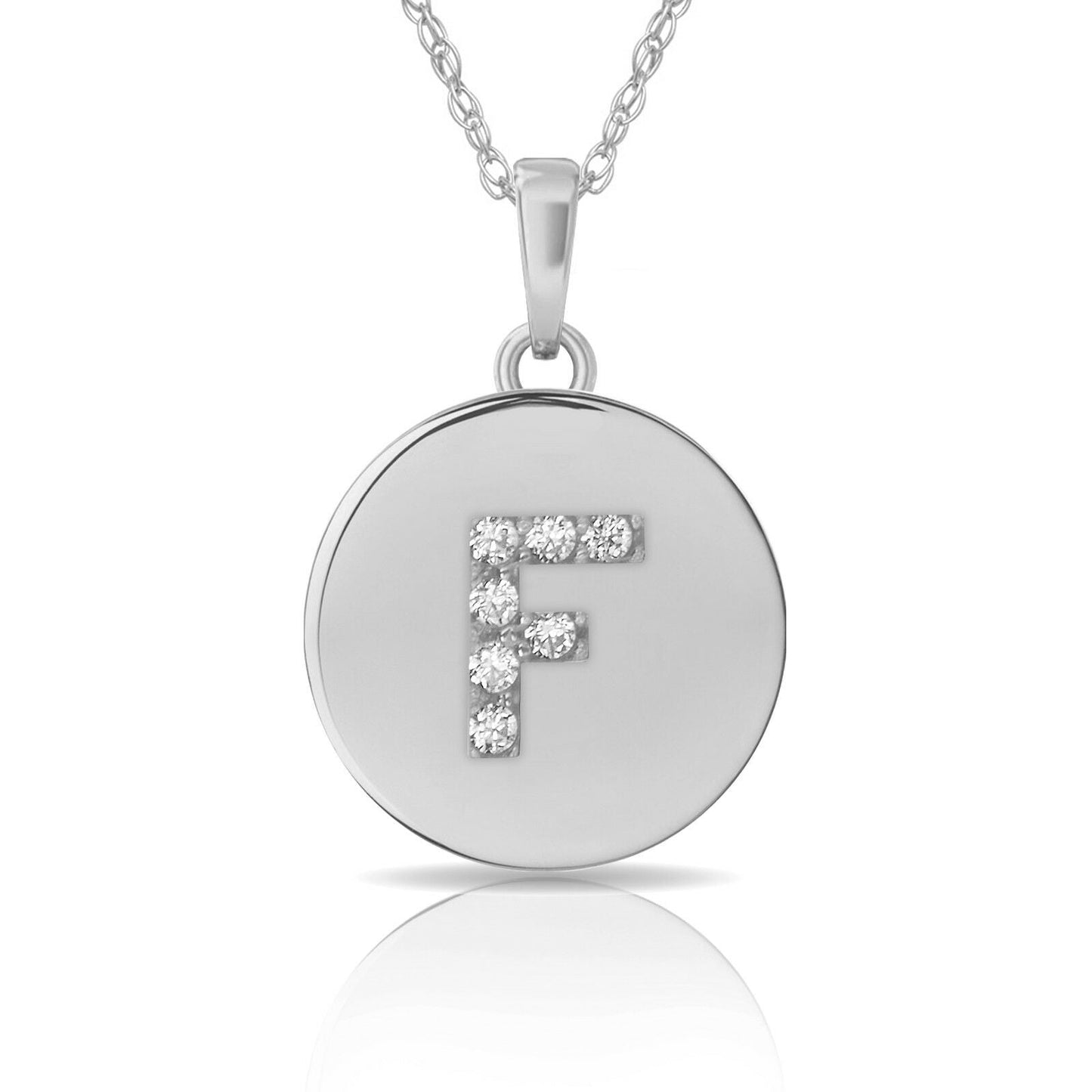 Collana Donna con Letterina Tonda in Argento 925 Rodiato Bloom Oro Gioielleria