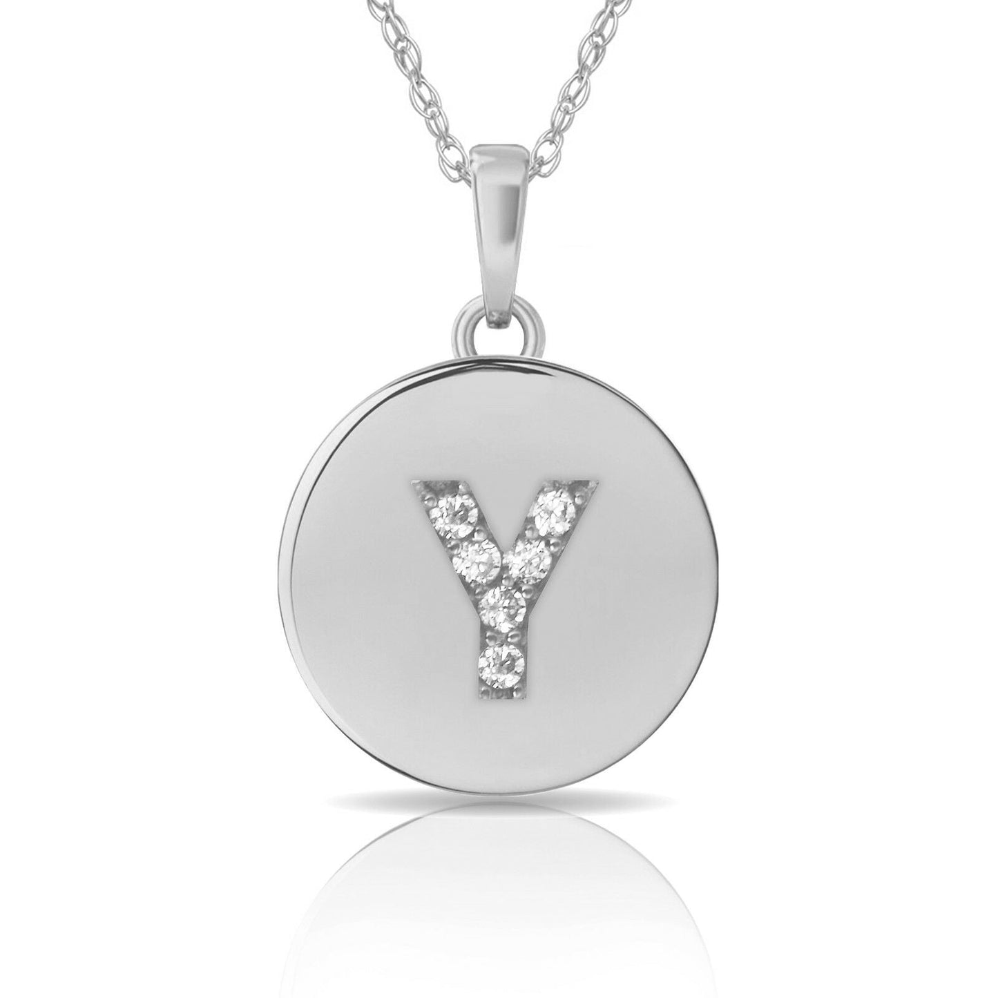 Collana Donna con Letterina Tonda in Argento 925 Rodiato Bloom Oro Gioielleria