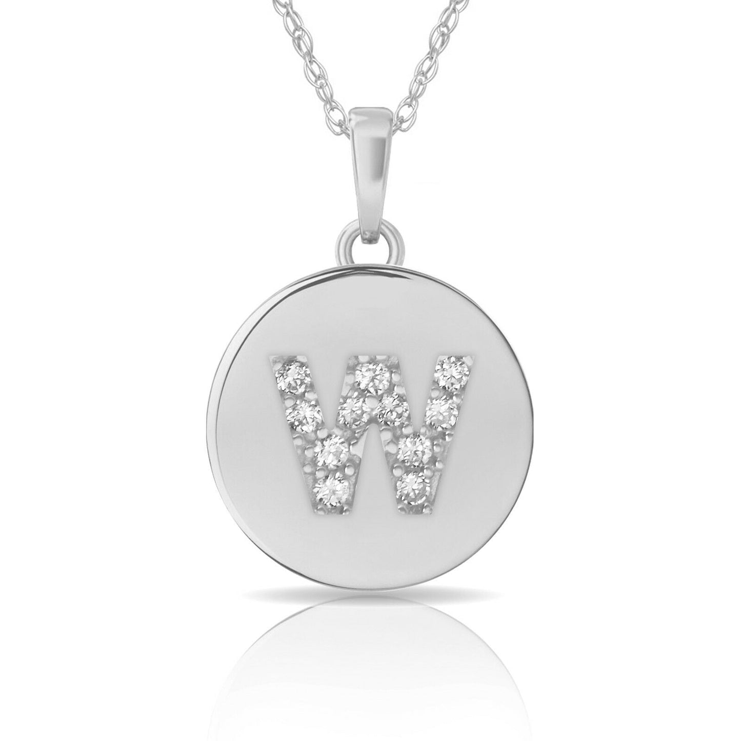 Collana Donna con Letterina Tonda in Argento 925 Rodiato Bloom Oro Gioielleria