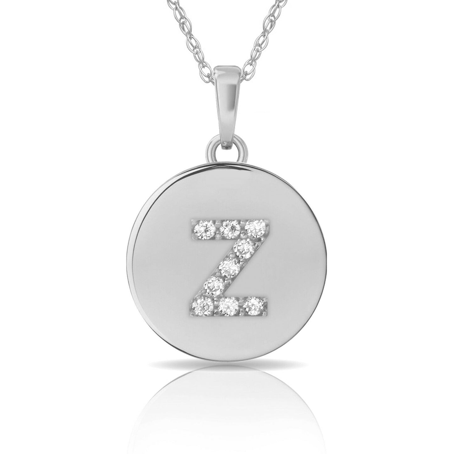 Collana Donna con Letterina Tonda in Argento 925 Rodiato Bloom Oro Gioielleria