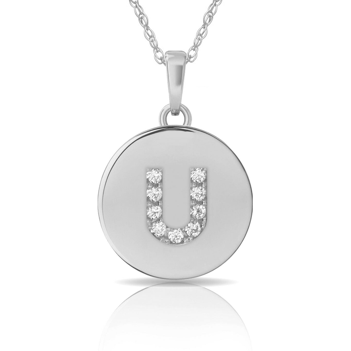Collana Donna con Letterina Tonda in Argento 925 Rodiato Bloom Oro Gioielleria