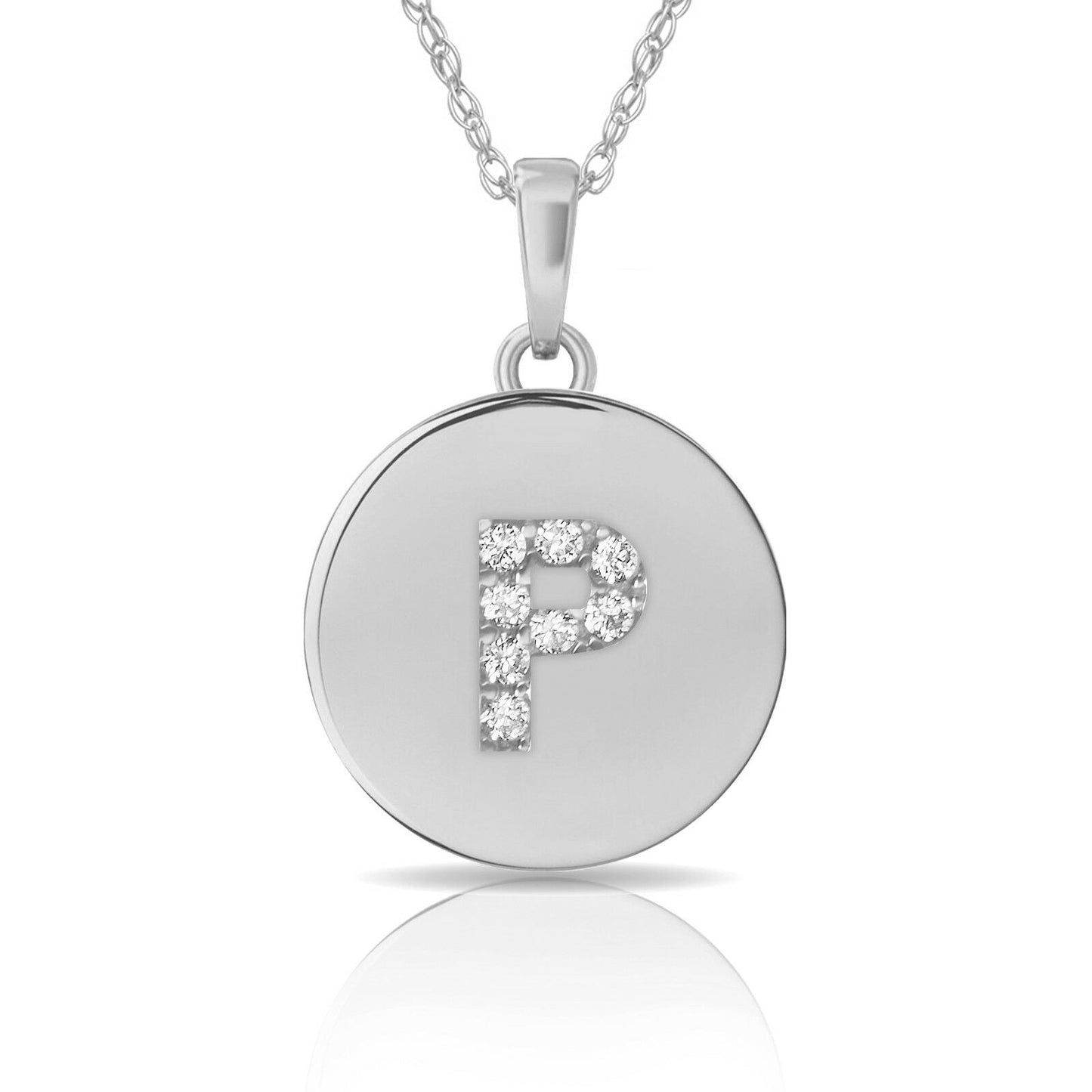 Collana Donna con Letterina Tonda in Argento 925 Rodiato Bloom Oro Gioielleria
