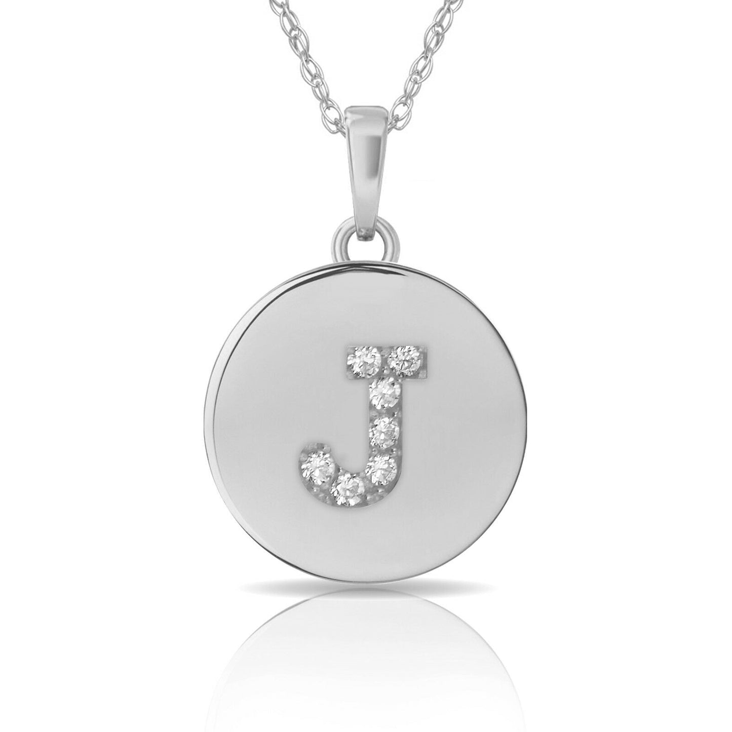Collana Donna con Letterina Tonda in Argento 925 Rodiato Bloom Oro Gioielleria