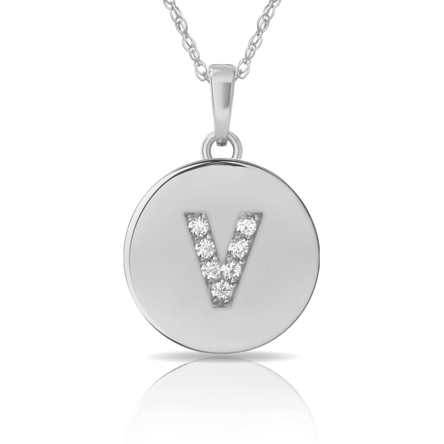 Collana Donna con Letterina Tonda in Argento 925 Rodiato Bloom Oro Gioielleria
