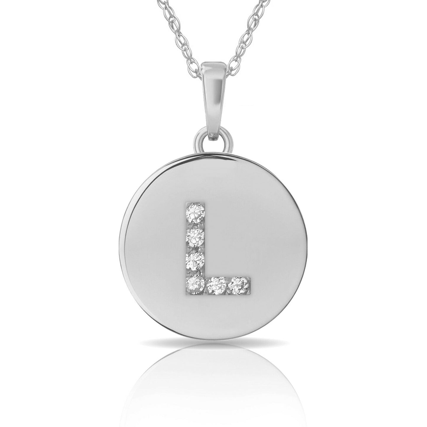 Collana Donna con Letterina Tonda in Argento 925 Rodiato Bloom Oro Gioielleria