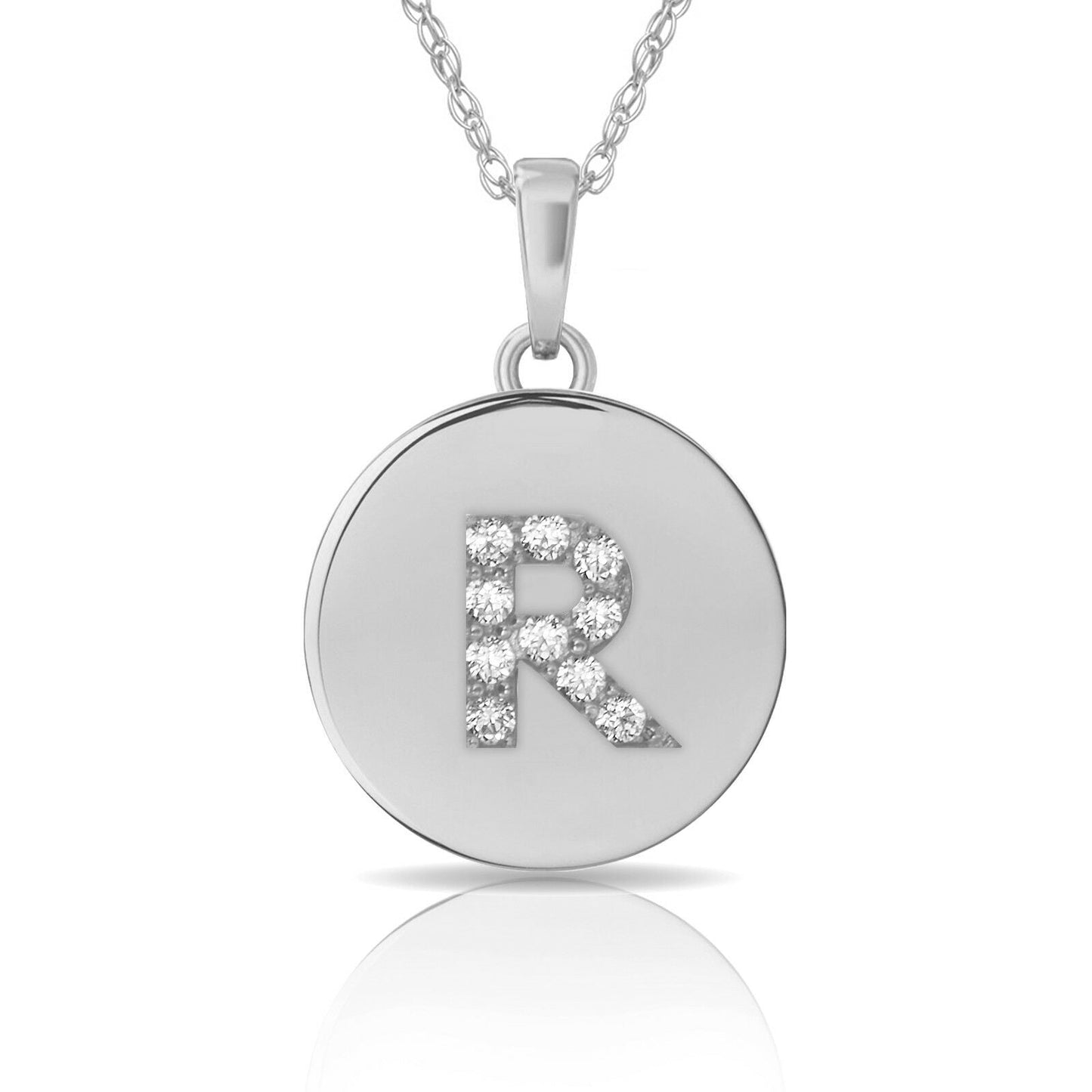 Collana Donna con Letterina Tonda in Argento 925 Rodiato Bloom Oro Gioielleria