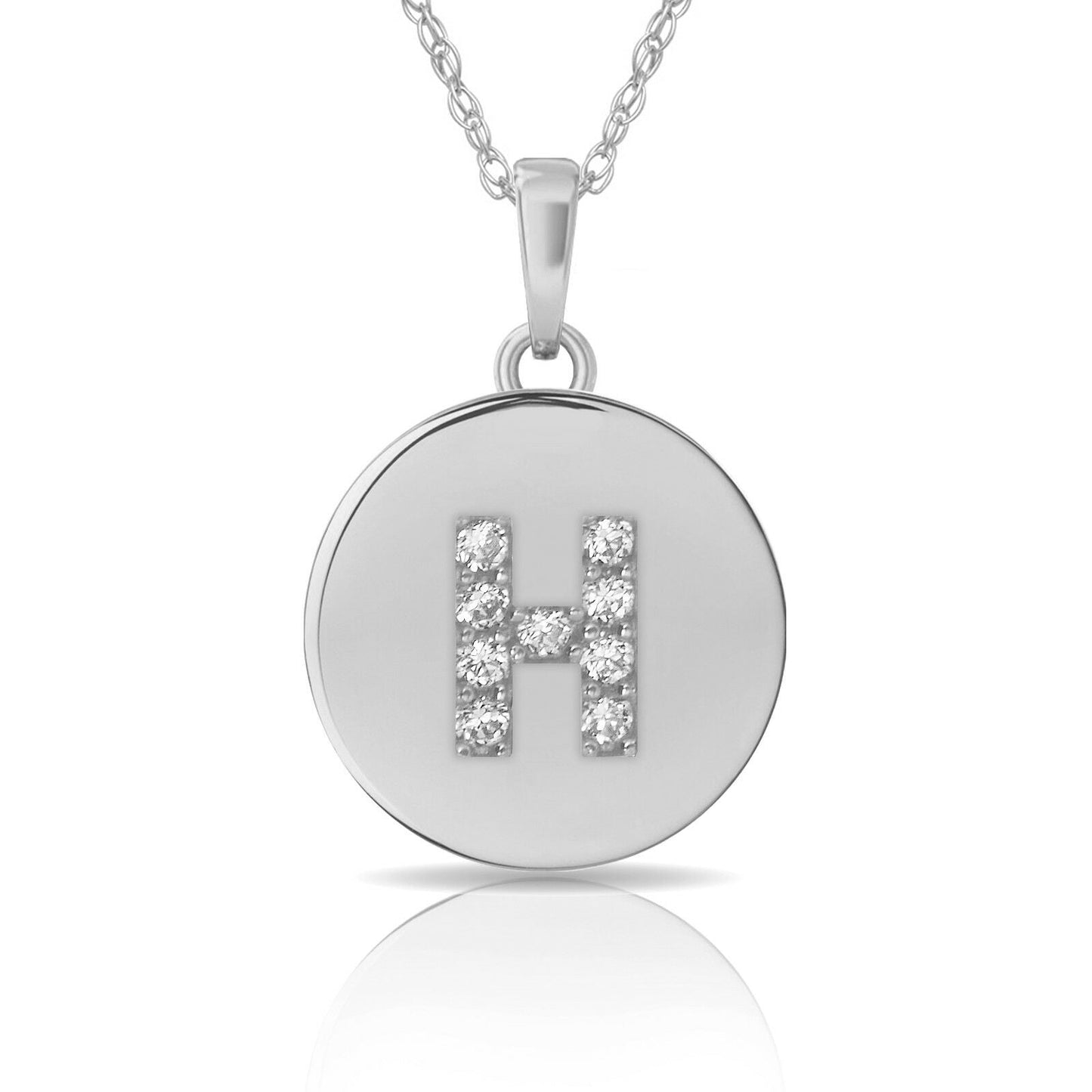 Collana Donna con Letterina Tonda in Argento 925 Rodiato Bloom Oro Gioielleria