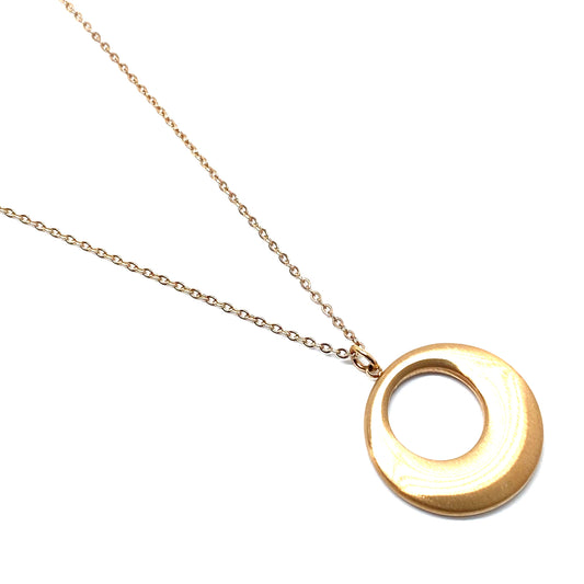 Collana Donna in Acciaio con pendente circolare Bloom Oro Gioielleria