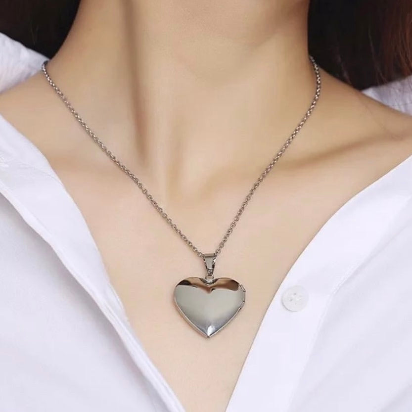 Collana con Cuore Portafoto in Acciaio Bloom Oro Gioielleria