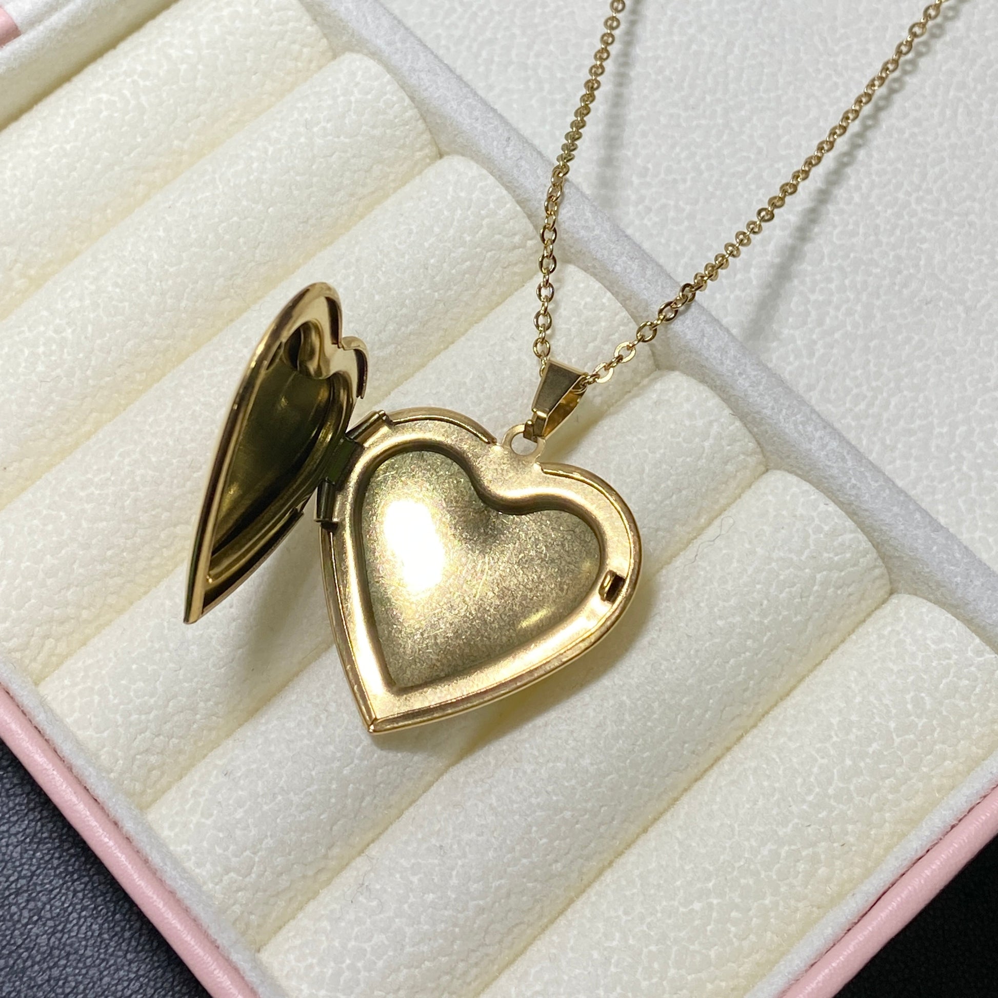 Collana con Cuore Portafoto in Acciaio Bloom Oro Gioielleria