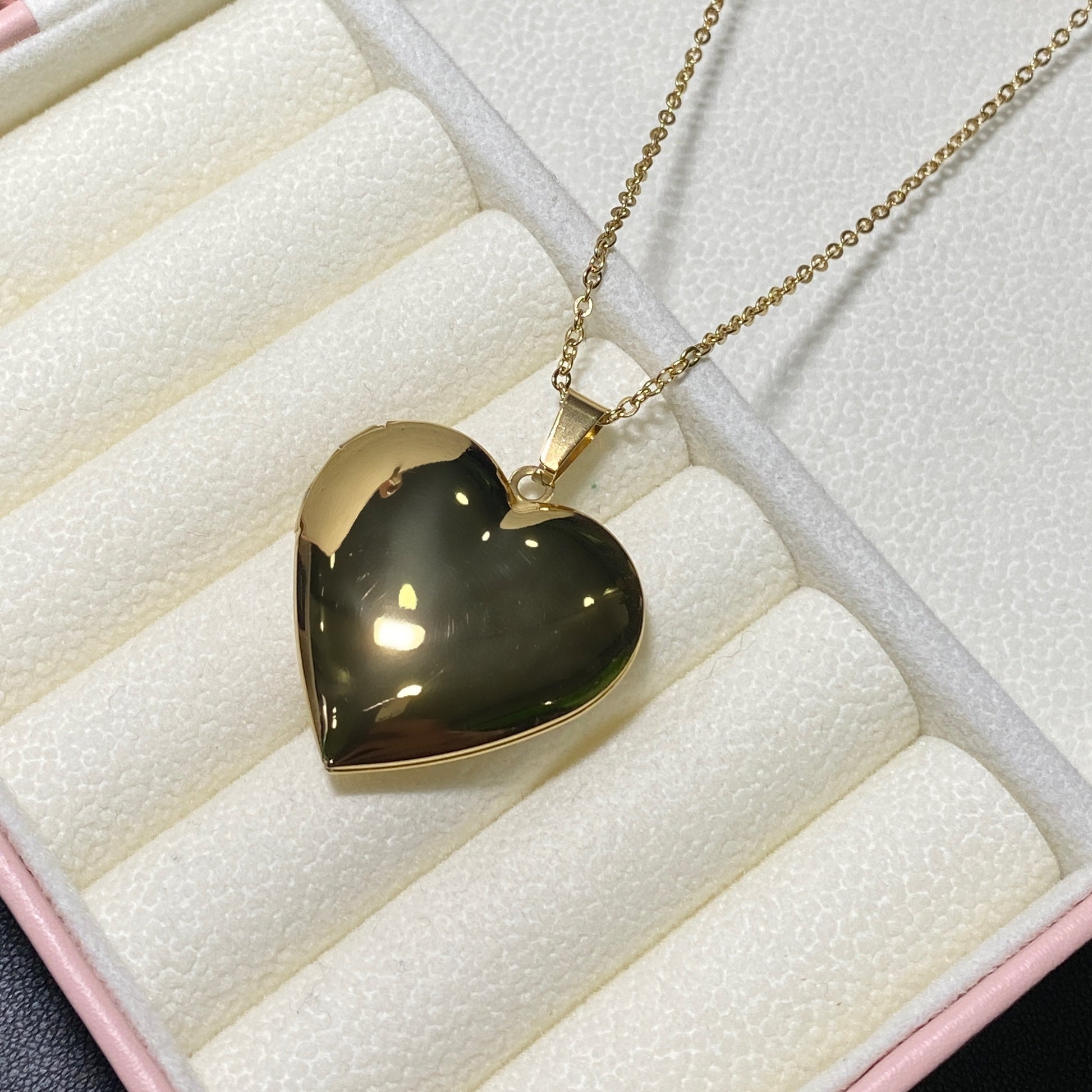 Collana con Cuore Portafoto in Acciaio Bloom Oro Gioielleria