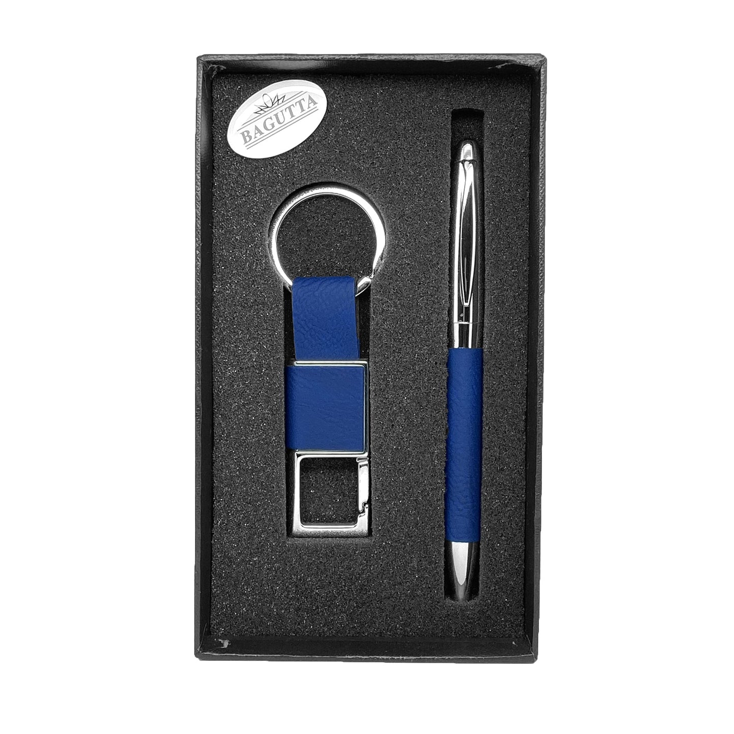 Set Bagutta con Penna e Portachiavi Blu Bloom Oro Gioielleria
