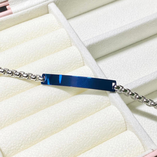 Bracciale Unisex in Acciaio con Targhetta Centrale Personalizzabile