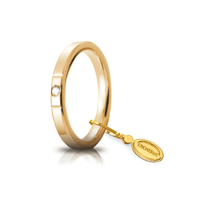 Fede UNOAERRE "Cerchio di Luce" 2,50mm ct. 0,03 in Oro 750 cod. 25 AFC 2/001