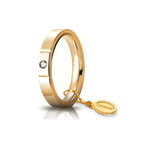 Fede UNOAERRE "Cerchio di Luce" 3,50mm ct. 0,05 in Oro 750 cod. 35 AFC 2/001