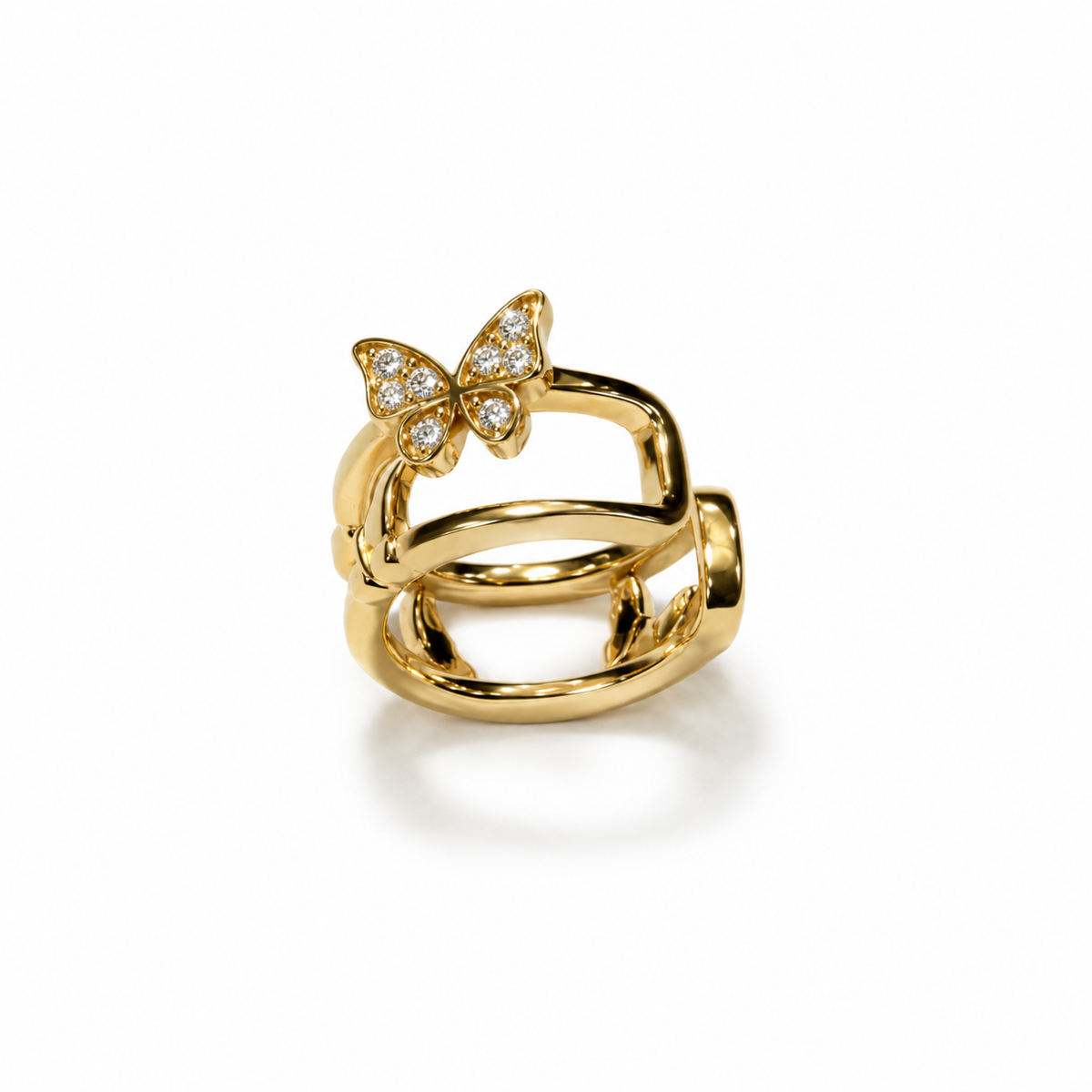 Orecchino Ear Cuff DX ButterFly in Acciaio Placcato Oro