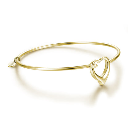 Bracciale Rigido con Chiusura a Cuore Grande - Pensieri - #BrandGioielli