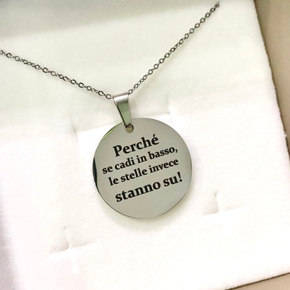 Collana in Acciaio con pendente Tondo Personalizzabile