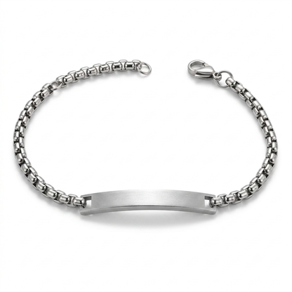Bracciale Unisex in Acciaio con Targhetta Centrale Personalizzabile