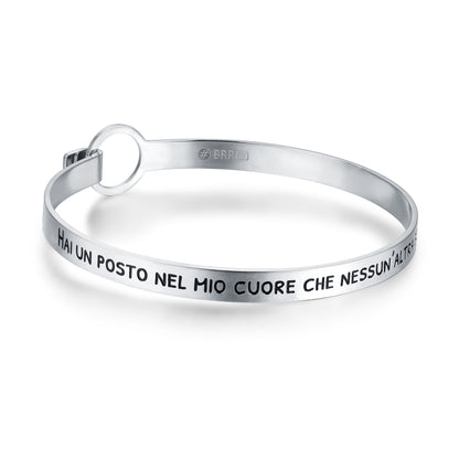 Bracciale Rigido con Frase sul Cuore - Pensieri - #BrandGioielli