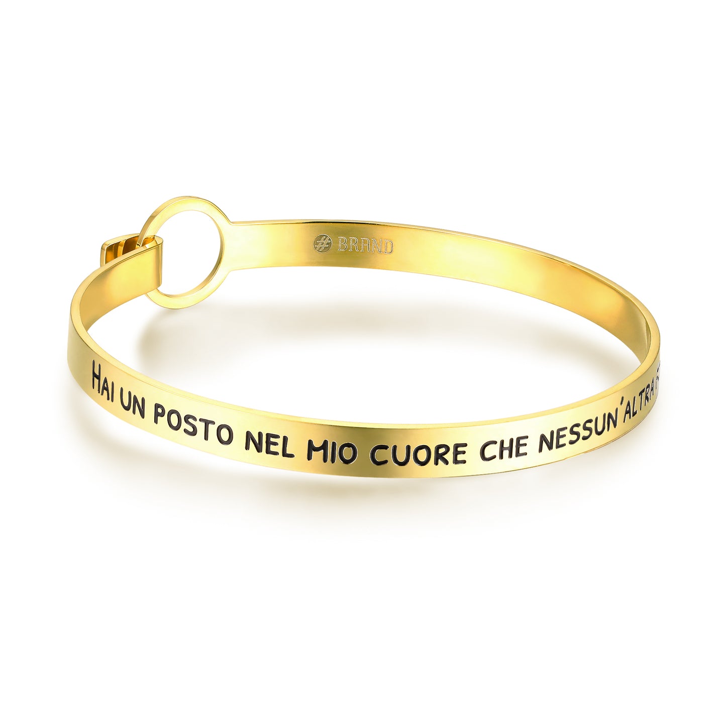 Bracciale Rigido con Frase sul Cuore - Pensieri - #BrandGioielli