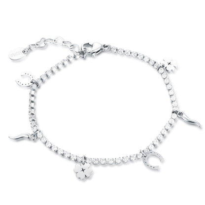 Bracciale Tennis Portafortuna Pendenti - Crystal - #BrandGioielli
