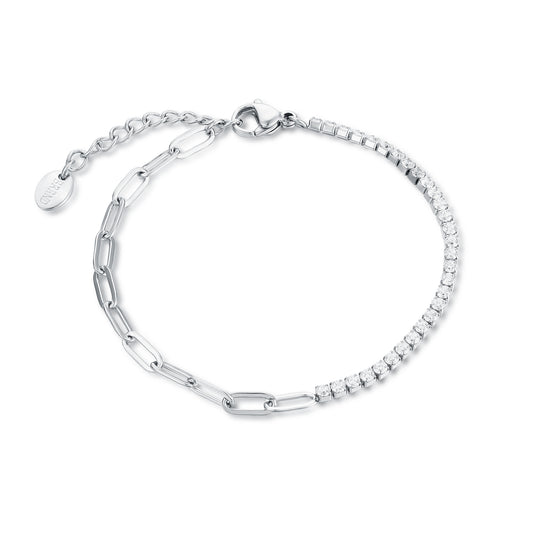 Bracciale Tennis con Catena Freedom - Crystal - #BrandGioielli