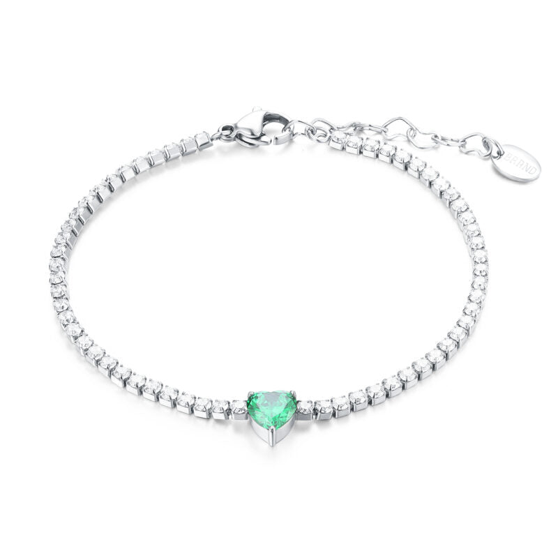 Bracciale Tennis con Cristallo a Cuore - Attimi - #BrandGioielli