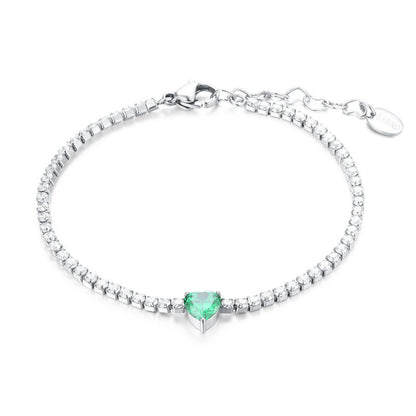 Bracciale Tennis con Cristallo a Cuore - Attimi - #BrandGioielli