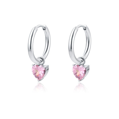Orecchini Cerchio con Cristallo a Cuore - Attimi - #BrandGioielli
