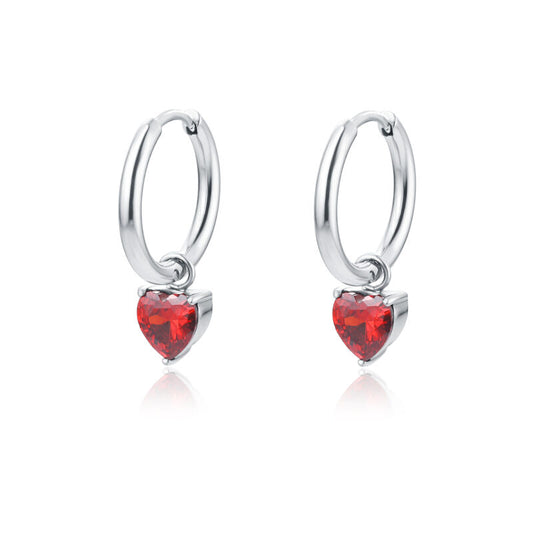 Orecchini Cerchio con Cristallo a Cuore - Attimi - #BrandGioielli