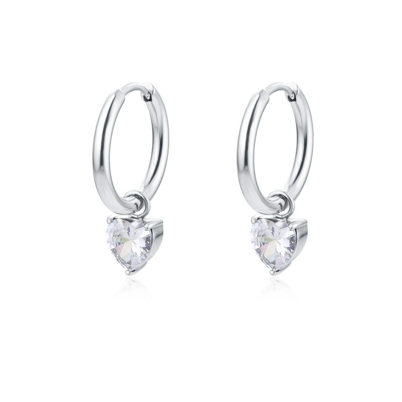 Orecchini Cerchio con Cristallo a Cuore - Attimi - #BrandGioielli