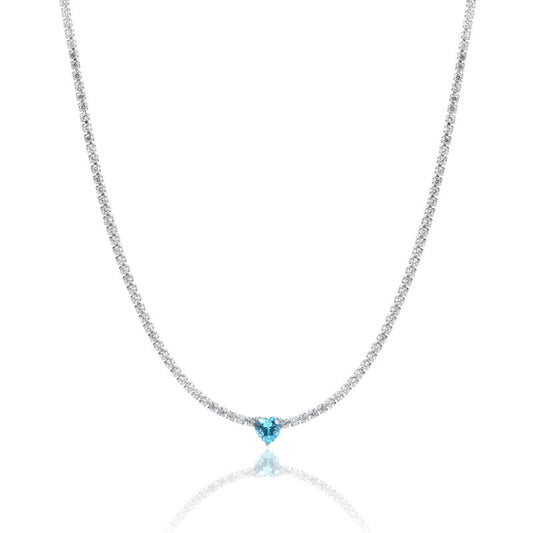 Collana Tennis con Cristallo a Cuore - Attimi - #BrandGioielli