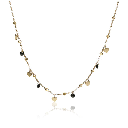 Collana Cuori Oro e Cristalli Neri - Most - #BrandGioielli