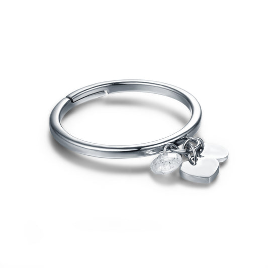 Anello Cuori Acciaio e Cristalli Bianchi
 - Most - #BrandGioielli