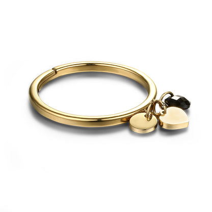 Anello Cuori Oro e Cristalli Neri - Most - #BrandGioielli