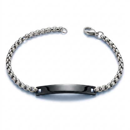 Bracciale Unisex in Acciaio con Targhetta Centrale Personalizzabile