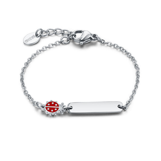 Bracciale Bimbo/Bimba Targa Coccinella - Personalizzabile - #BrandGioielli