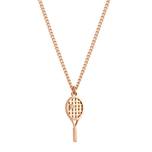 Collana Racchetta Tennis - Sailbrace - Acciaio PVD Oro Rosa