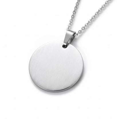 Collana in Acciaio con pendente Tondo Personalizzabile