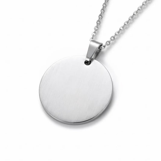 Collana in Acciaio con pendente Tondo Personalizzabile