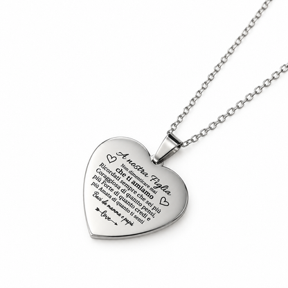 Collana in Acciaio - “A nostra figlia...”