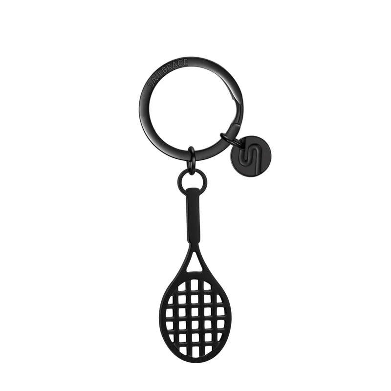 Portachiavi Racchetta Tennis - Sailbrace - Acciaio PVD Nero