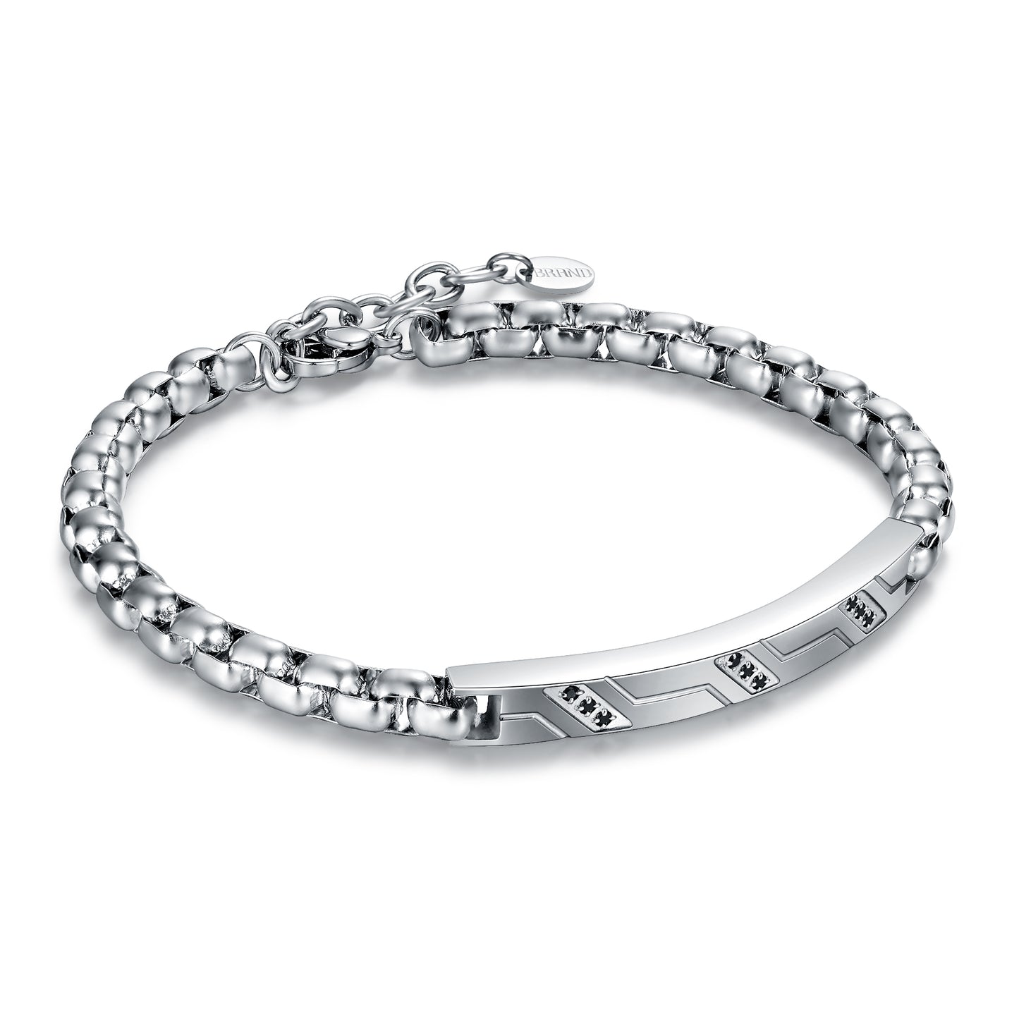 Bracciale Con Targa e Cristalli Neri - 27th-Floor - #BrandGioielli