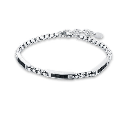 Bracciale Tre Inserti Cristalli Neri - Metropolis – #BrandGioielli