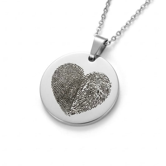 Collana in Acciaio con Coppia Impronte Personalizzabile