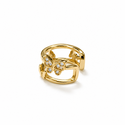 Orecchino Ear Cuff DX ButterFly in Acciaio Placcato Oro