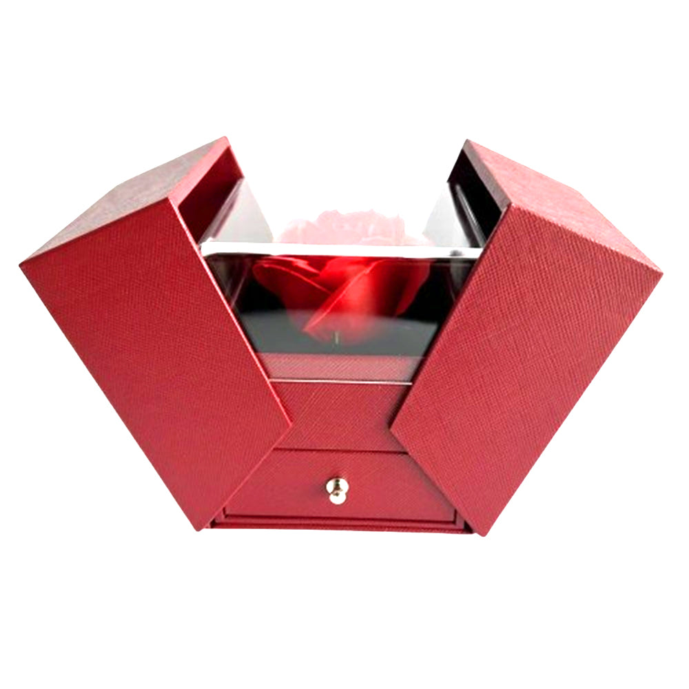 Box Cubo Portagioielli con Rosa