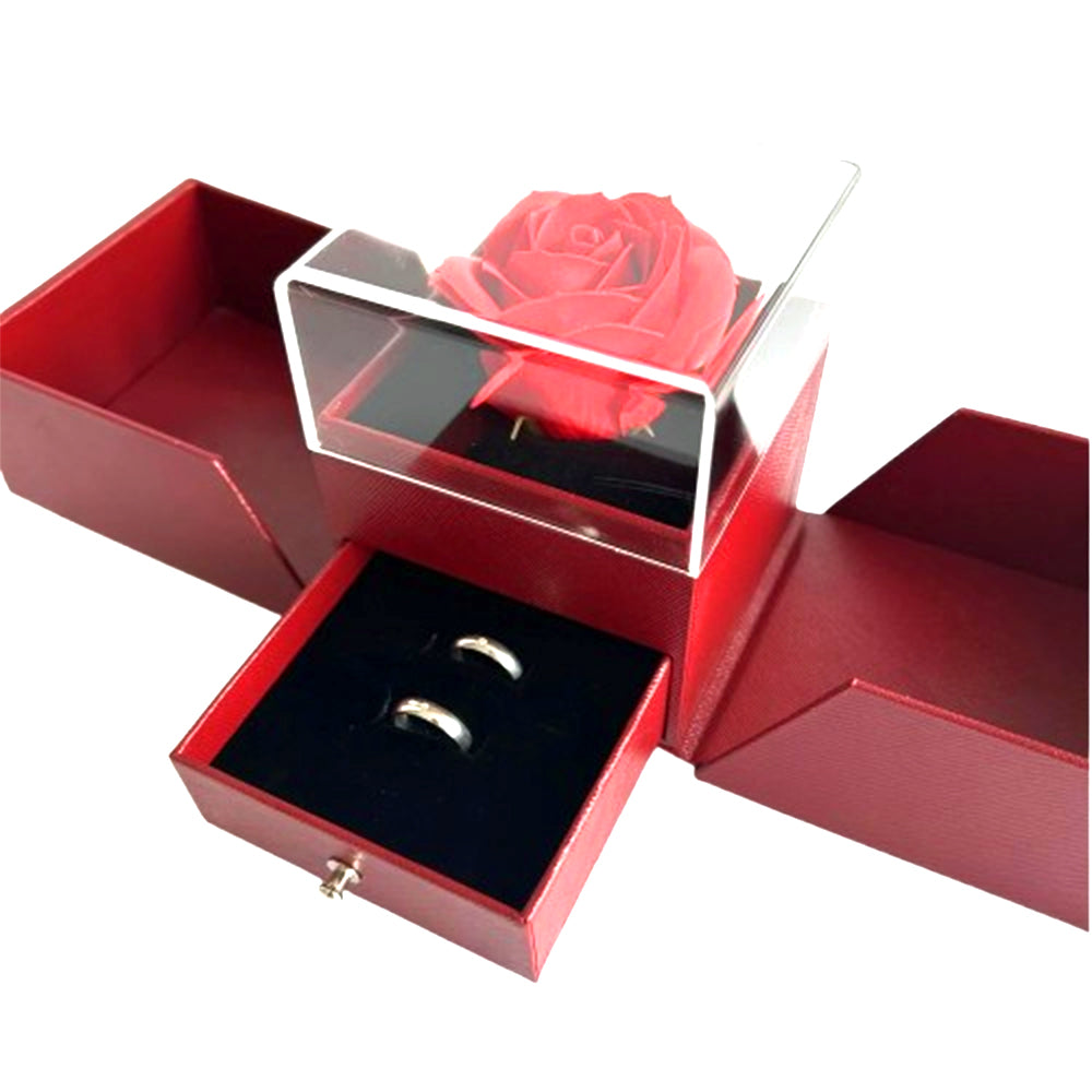 Box Cubo Portagioielli con Rosa
